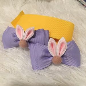 2PCS Hair Ribbon 🎀 Bows Easter 🐣 For Girl